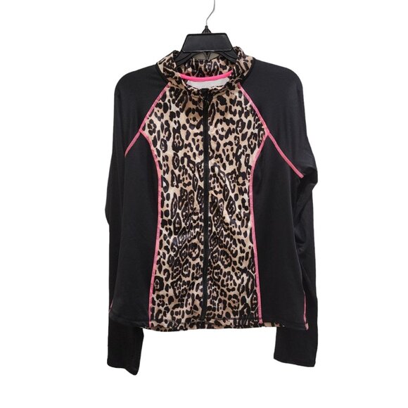 Hard Candy Jacket Women's Size XL Animal Print Activewear Long Sleeve Zip - Picture 1 of 12